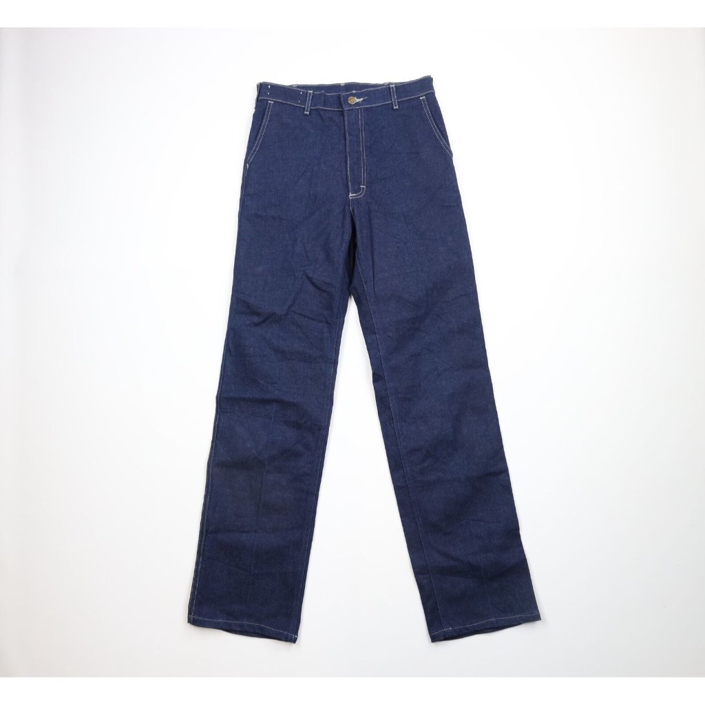 Vintage 70s Streetwear Mens 30x33 Bootcut Stretch Denim Jeans Indigo Wash Usa